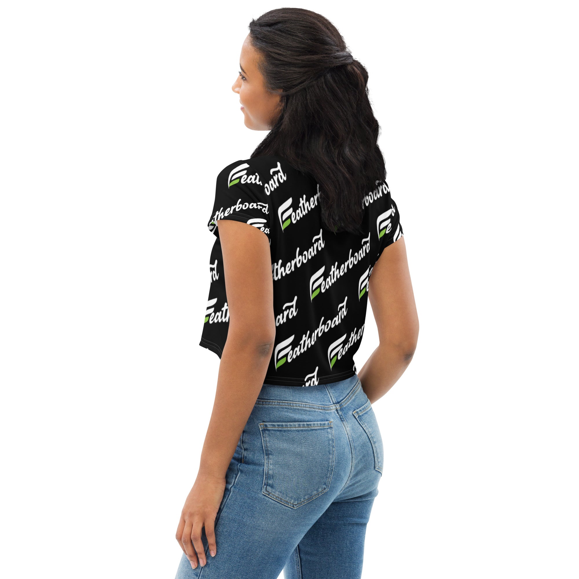 Featherboard All-Over Print Crop Tee