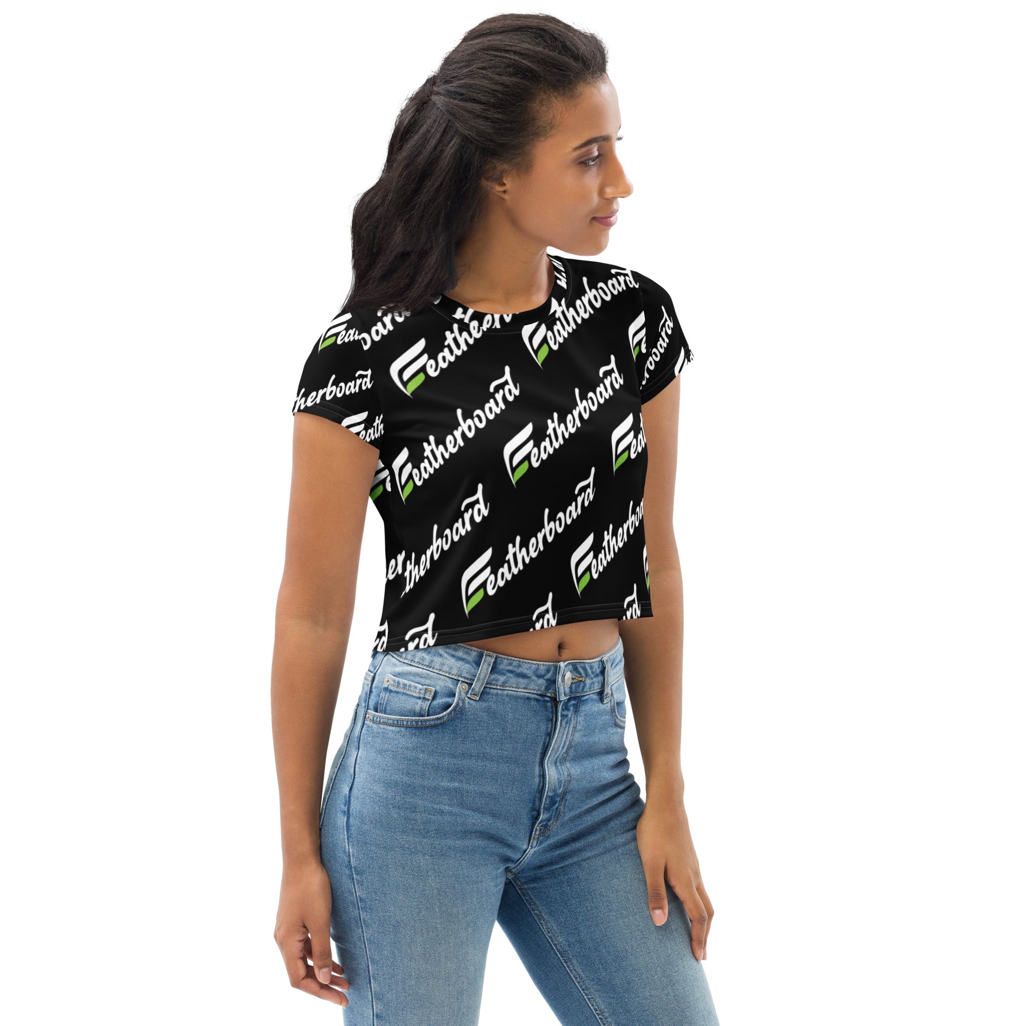 Featherboard All-Over Print Crop Tee