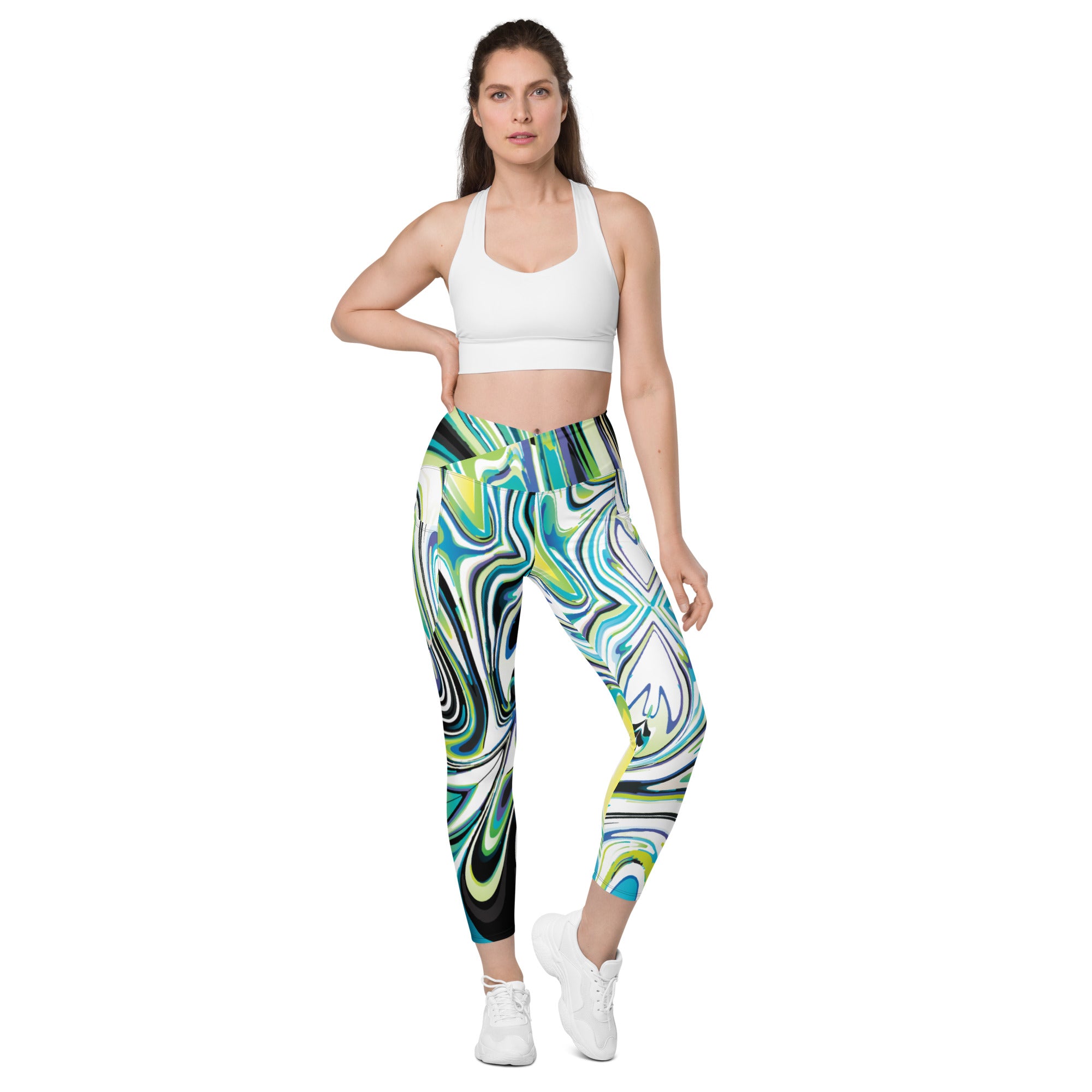 Madilce Women's Crossover Leggings with Pockets