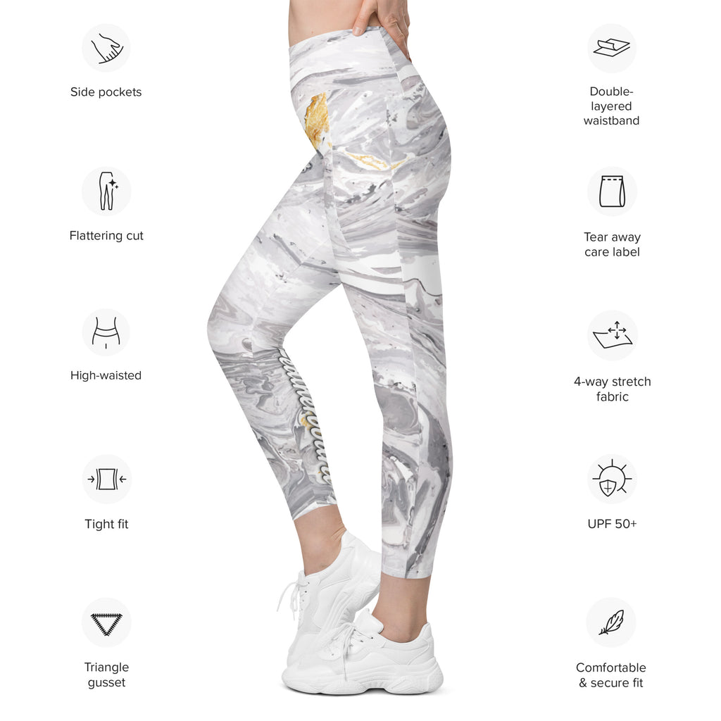 Mixed Marble Arts Women's Leggings with Pockets