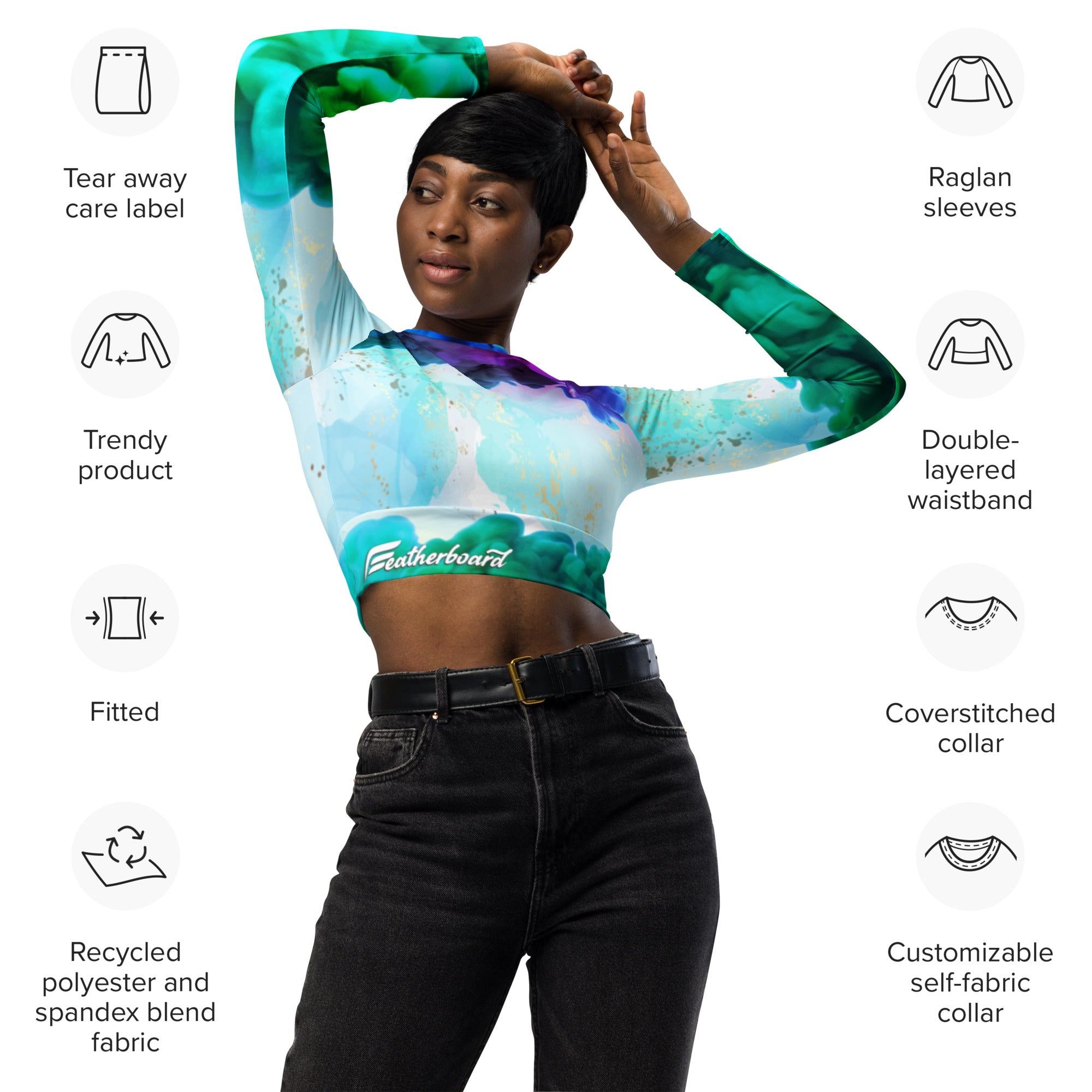 Ink Cadillac Recycled long-sleeve crop top