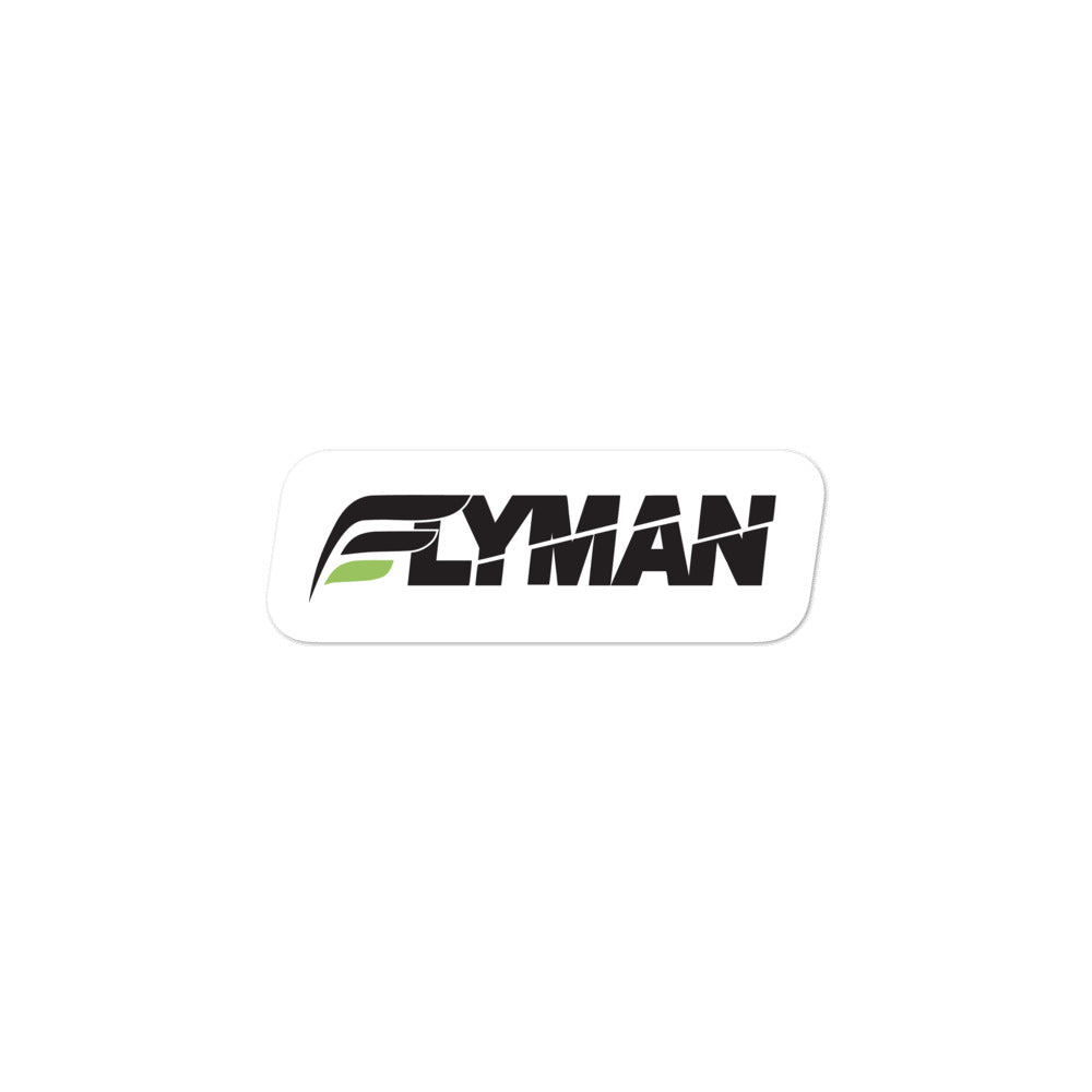 Flyman Black on White Bubble-free Stickers