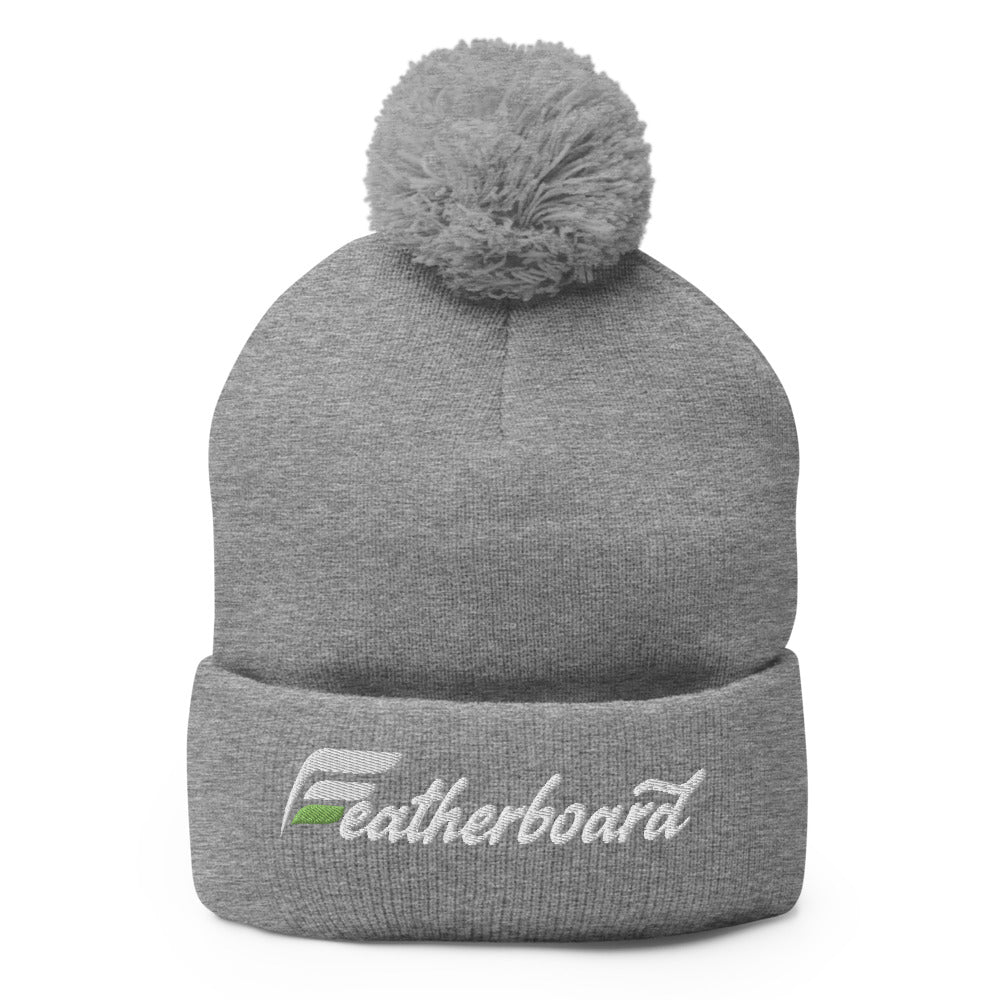 Featherboard Embroidered Pom-Pom Beanie