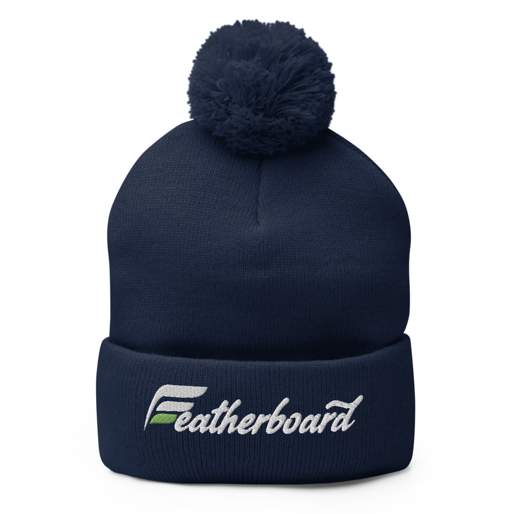 Featherboard Embroidered Pom-Pom Beanie